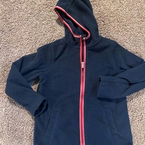 Lands End Kids Boys Size Large (7) Fleece Hoodie Jacket Blue  Full Zip